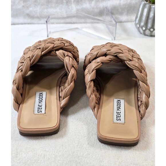 Steve Madden Womens Woven Tan Flat Sandals Size‎ 8.5M - Picture 8 of 11